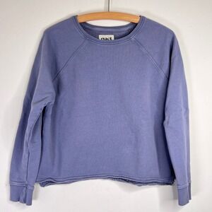 Pact Women's Crewneck Sweatshirt Pullover Periwinkle Blue Size S Organic Cotton